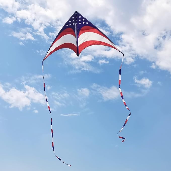 Mint's Colorful Life 60'' Delta Kite With 7.1in Reel Winder, Easy Flying & String Spool for Kids &