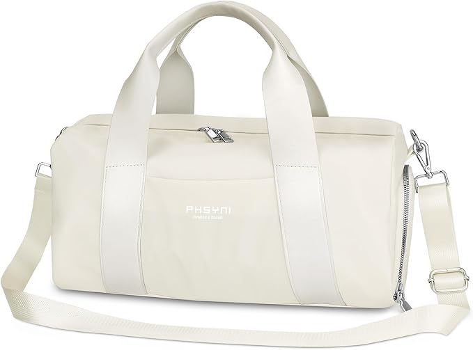 Compact Sports Gym Bag for Women, Cute Mini Duffle Bag with Wet Pocket & Shoes Compartment