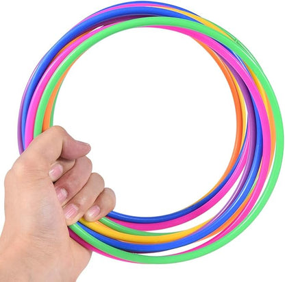 OBTANIM 24 Pcs Plastic 7 Inch Ring Toss Game for Kids and Outdoor Toss Rings for Speed and Agility