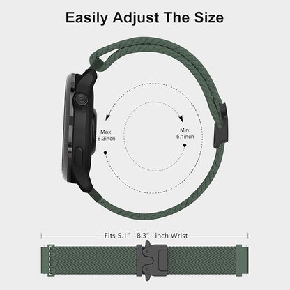 Braided Bands Compatible with Garmin Vivoactive 6/5/3/Venu 2 Plus/Forerunner 165/55/645/245 Music