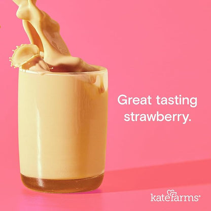 KATE FARMS Organic Nutrition Shake, Strawberry, 16g of Protein, 27 Vitamins and Minerals, Meal