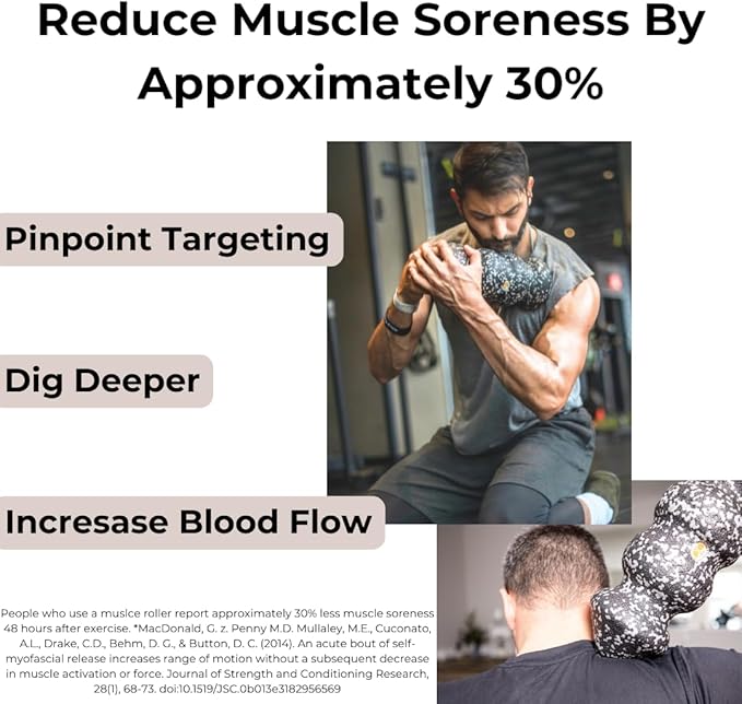 Rollga POINT - The Better Foam Roller for Physical Therapy. Deep Tissue Massage Roller for Muscle