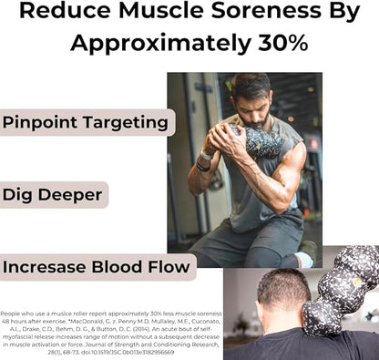 Rollga POINT - The Better Foam Roller for Physical Therapy. Deep Tissue Massage Roller for Muscle