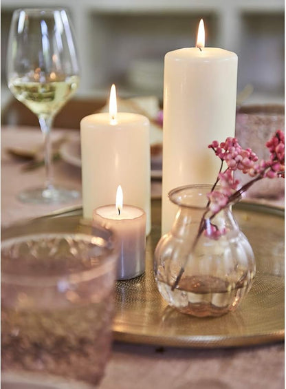 BOLSIUS 6 Ivory Pillar Candles Bulk - 3x9 Inches Candle Set - 116+ Hours Clean Burning - No Palm