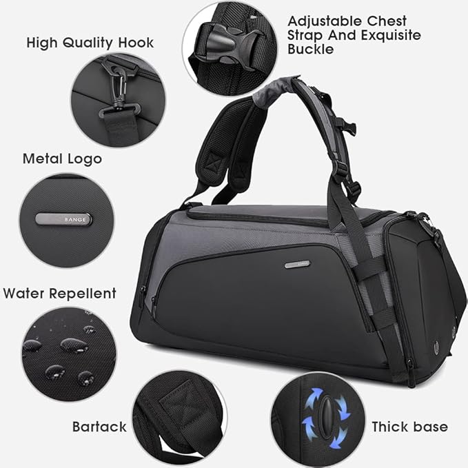 BANGE Gym Sports Duffel Backpack for Man & Women…