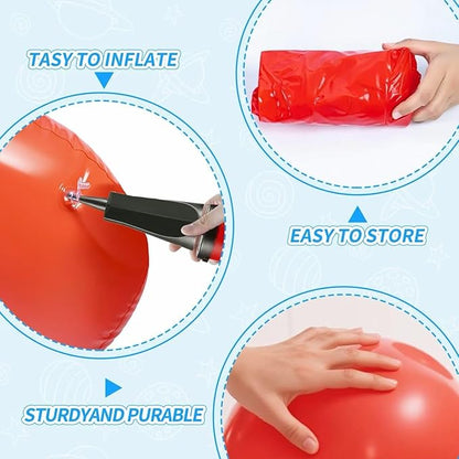 Inflatable Bull Toss Ring Game Set Include 2 Inflatable Bull 12 Rings for Summer Outdoor Beach Pool