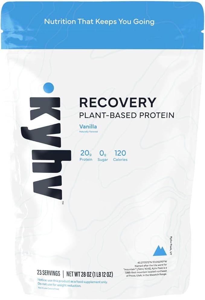 Recovery Plant Based Protein Powder, Vanilla Flavor - 20g Complete Vegan Protein, 0g Sugar, 120