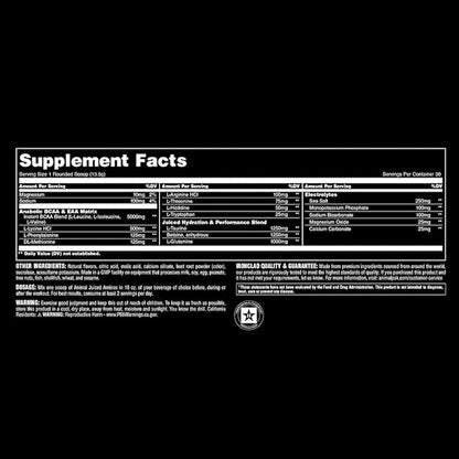 Animal Juiced Amino Acids - BCAA Powder EAA Matrix Plus Hydration with Electrolytes and Sea Salt