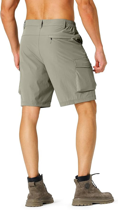 Men's Hiking Cargo Shorts Quick Dry Lightweight Travel Shorts with Multi Pockets for Fishing