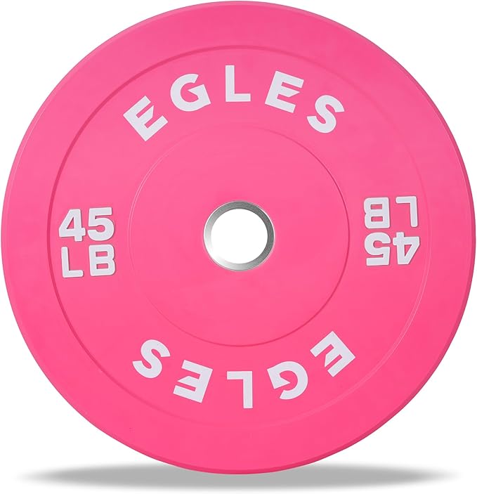 EGLES Vibrant Colorful Olympic Weight Plates, Rubber Barbell Plates, 2-inch Standard Virgin Rubber
