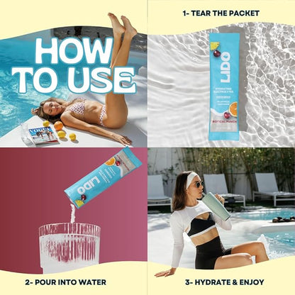LIDO Tropical Punch Electrolyte Powder Packets — Clean, Zero-Sugar Hydration Drink Mix with