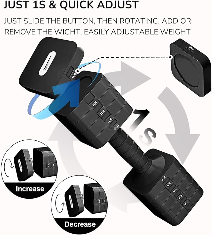 Adjustable Dumbbell Set for Women Men 16LB 20LB Hand Weights Dumbbells Sets Woman Exercise Fitness