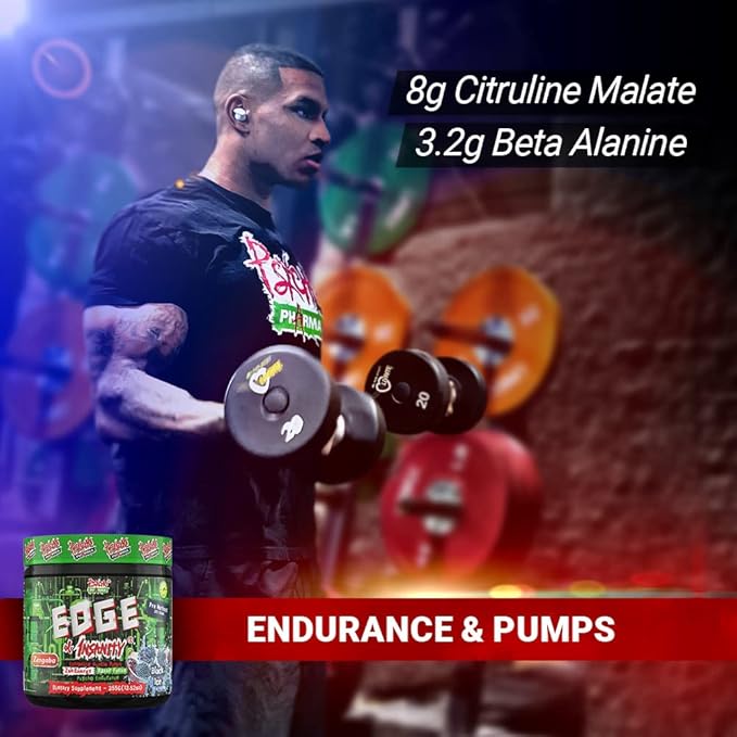 Psycho Pharma Strongest High Stim Preworkout Powder - Edge of Insanity - Most Intense Pre Workout