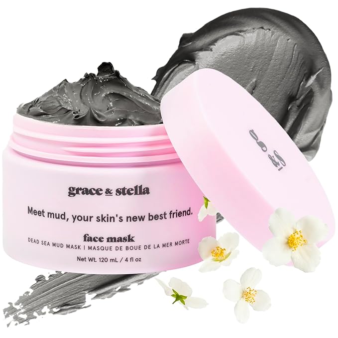 grace & stella Dead Sea Mud Mask (120ml) - Vegan Detox Dead Sea Mask - Mud Masks For Face And Body