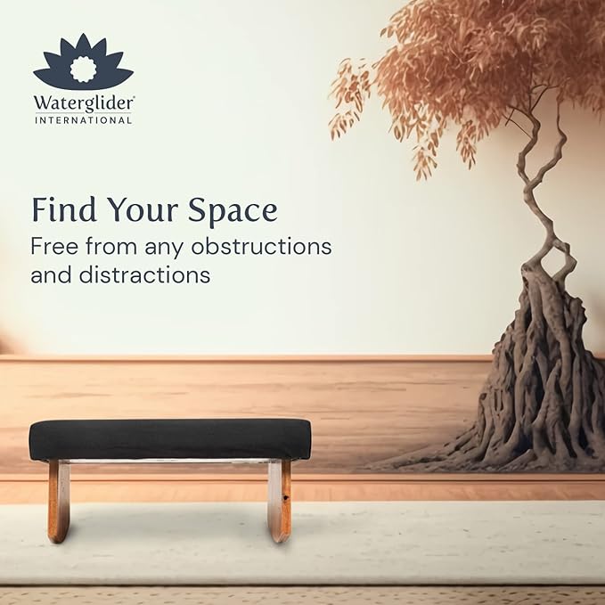 Meditation Bench (NAT. White), Seiza, Sustainable Acacia Wood with Curved Bottom Edges for The