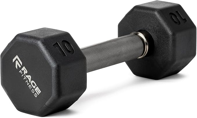 Rubber Coated Dumbbells - No Roll Design Easy-Grip Steel Knurled Handle, Weights Dumbbells Set for