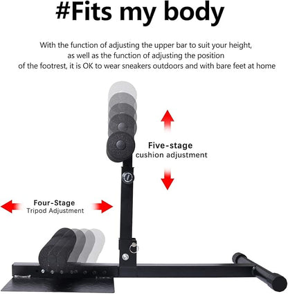 INNOLIFE Sissy Squat Machine Adjustable Height, Protective Foam Thick Steel Fitness Home Gym