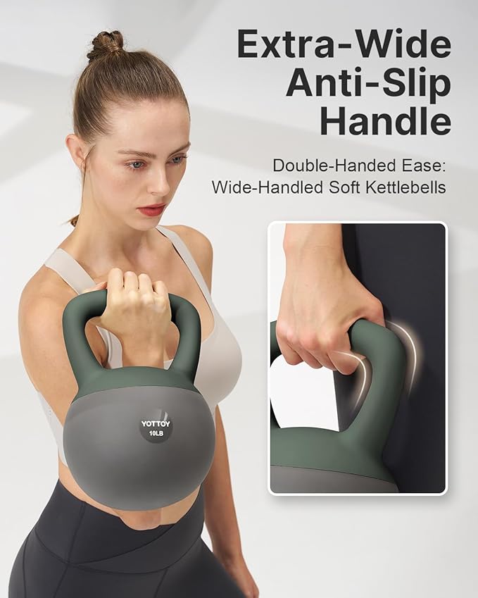 YOTTOY Soft Kettlebell, Set for Strength Training Kettlebells & Home Workouts, Soft-Sided Cushioned