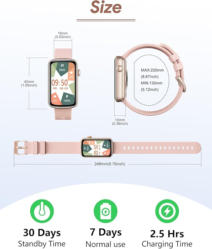 Fitness Tracker, Fitness Watches for Women Men with Heart Rate Monitor Blood Oxygen Sleep Tracker