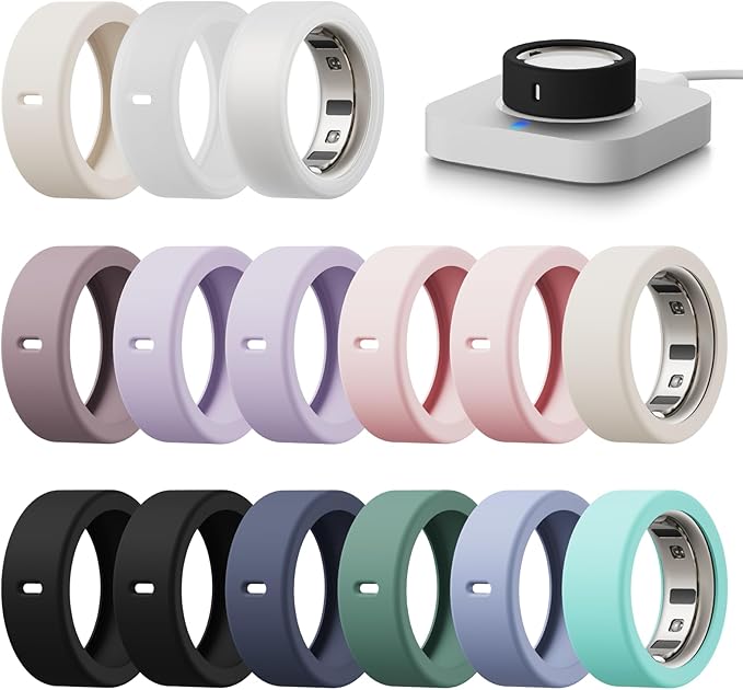 15 Pack Cover Compatible with Oura Ring Gen 4/Gen 3 Horizon/Gen 3 Heritage, Anti-Scratch Silicone