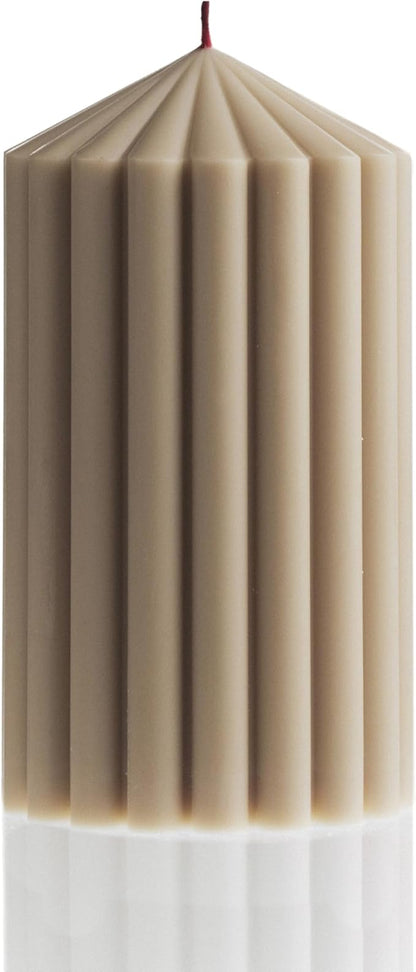 LAWA Ribbed Peak Pillar Candle - Large Beautiful Handmade Pillar Scented Soy Wax Candle Elegant
