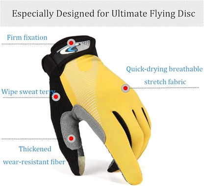 Ultimate Flying disc Gloves Ultimate Grip and Disc Gloves Breathable Non-Slip Sport Cycling Golf