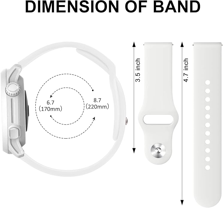Amzpas Silicone Band for Coros PACE 2/ APEX 42mm/ APEX 2, 20mm Quick-Release Replacement Wristband