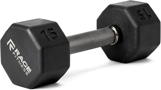 Rubber Coated Dumbbells - No Roll Design Easy-Grip Steel Knurled Handle, Weights Dumbbells Set for