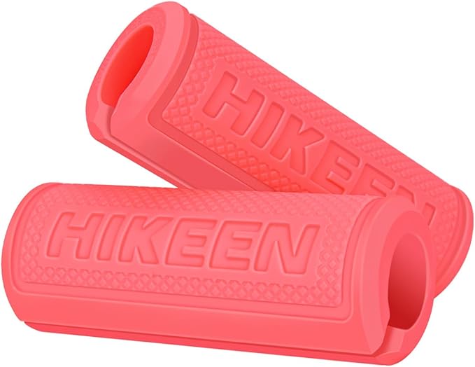 Hikeen Thick Bar Dumbbell Grips,Non Slip Hard Rubber Barbell Grips,Grips for Weight Lifting, Muscle