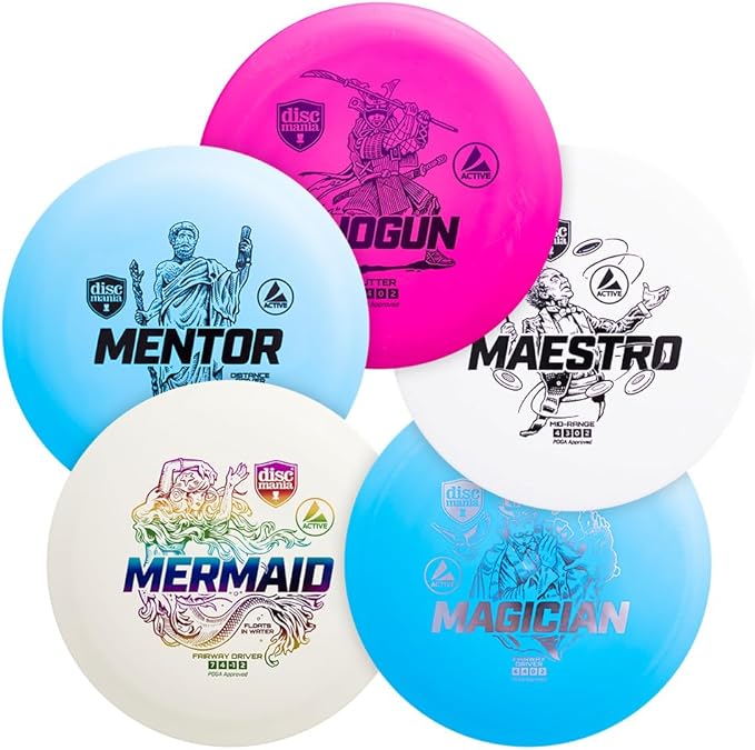 Discmania Disc Golf Set (5 Pack) | Active Line Disc Golf Starter Set | Shogun, Maestro, Magician