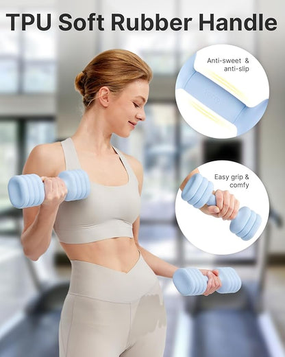 YOTTOY Adjustable Dumbbell Set of 2, 4-in-1 Hand Weights for Women at Home, Compact Free Weights