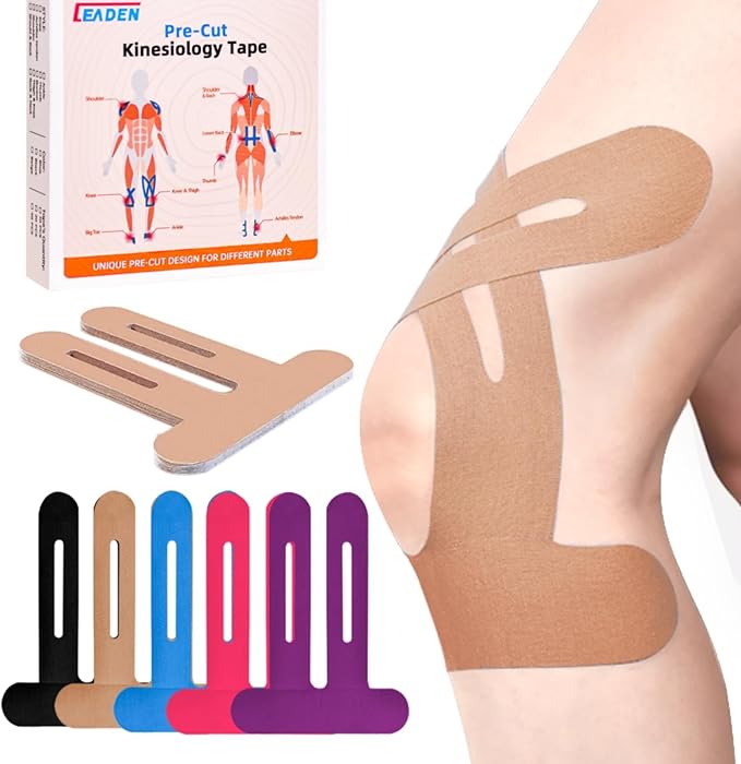 IEADEN Precut Kinesiology Tape for Knees, 10 Pcs - Knee Support & Stability, Knee Pain Relief