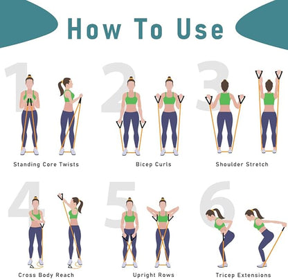 Resistance Bands with Handles, Single Resistance Bands, Exercise Bands with Handles, for Resistance