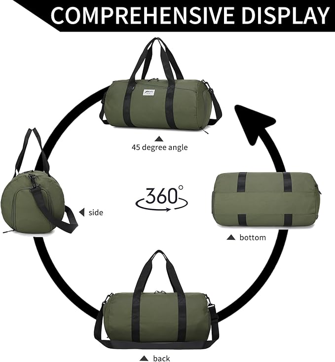 BE SMART Waterproof Mens Gym Bag with Shoe Compartment, Duffle Bag with Wet Pocket for Men