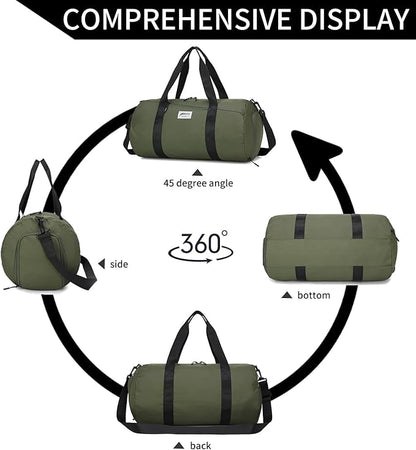 BE SMART Waterproof Mens Gym Bag with Shoe Compartment, Duffle Bag with Wet Pocket for Men