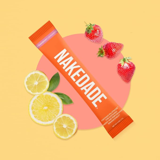 Nakedade Strawberry Lemonade ??Performance Enhancing Sports Drink Powder - Electrolyte Powder ??No