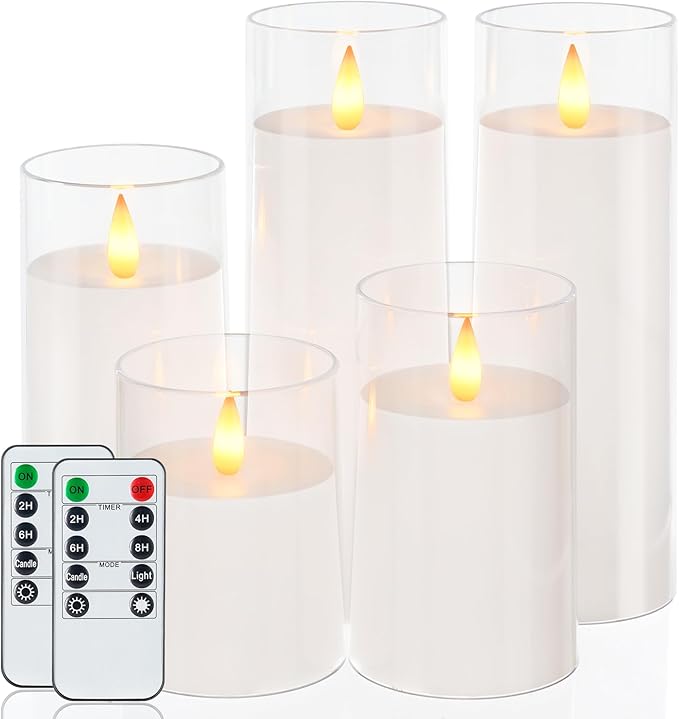 Homemory Realistic Flickering Battery Operated Candles, LED Fake Electric Candle with Remote