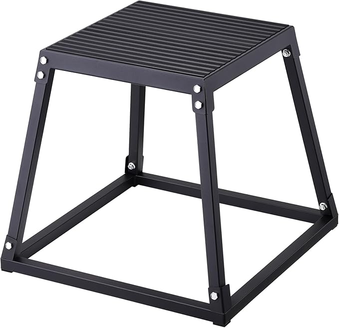 VEVOR Plyometric Jump Box, 18 Inch Plyo Box, Steel Plyometric Platform and Jumping Agility Box