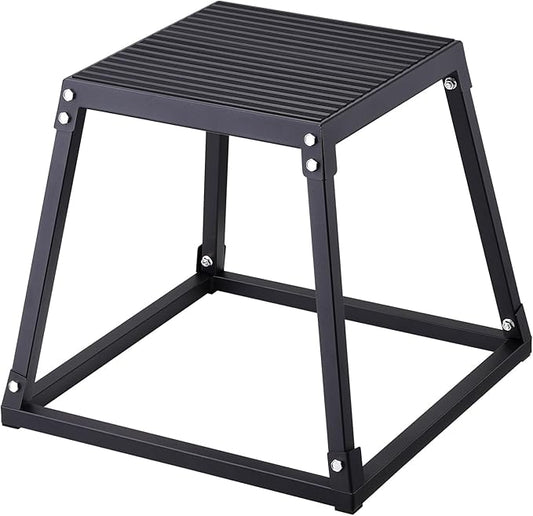 VEVOR Plyometric Jump Box, 18 Inch Plyo Box, Steel Plyometric Platform and Jumping Agility Box