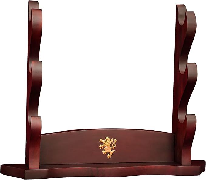 Mythrojan Medieval Sword Stand Solid Wood Horizontal Display Rack for Katana, Samurai, Gladiator
