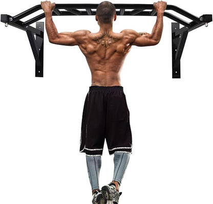 ptlsy Wall Mounted Pull Up Bar Multifunctional with Multi-grip Chin Up Bar Heavy Duty Dip Station