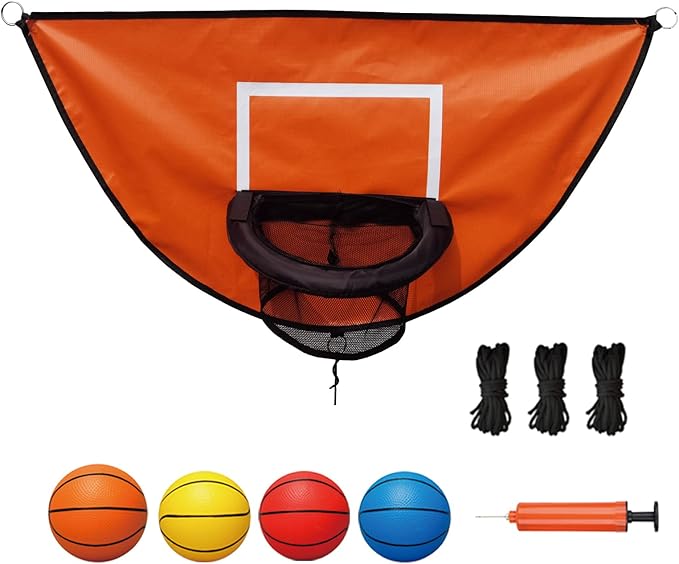 Trampoline Basketball Hoop, with Pump and 4 Mini Balls, Easy to Install, Universal Trampoline