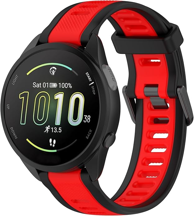 Compatible with Garmin Forerunner 165 Watch Band, 20mm Width Silicone Replacement Bands for Garmin