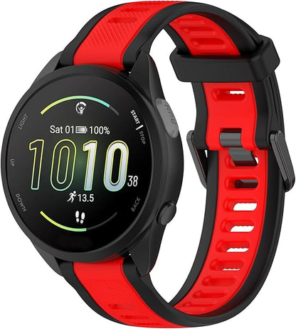 Compatible with Garmin Forerunner 165 Watch Band, 20mm Width Silicone Replacement Bands for Garmin