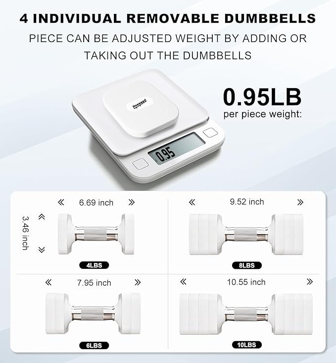 15LB 20LB 40LB 50LB Adjustable Dumbbell Set Free Weights Dumbbells Set for Women Men Hand Weights