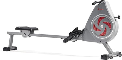 Sunny Health & Fitness Rower w/Long Slide Rail, Cardio Rowing Equipment for Home Gym Training w/LCD