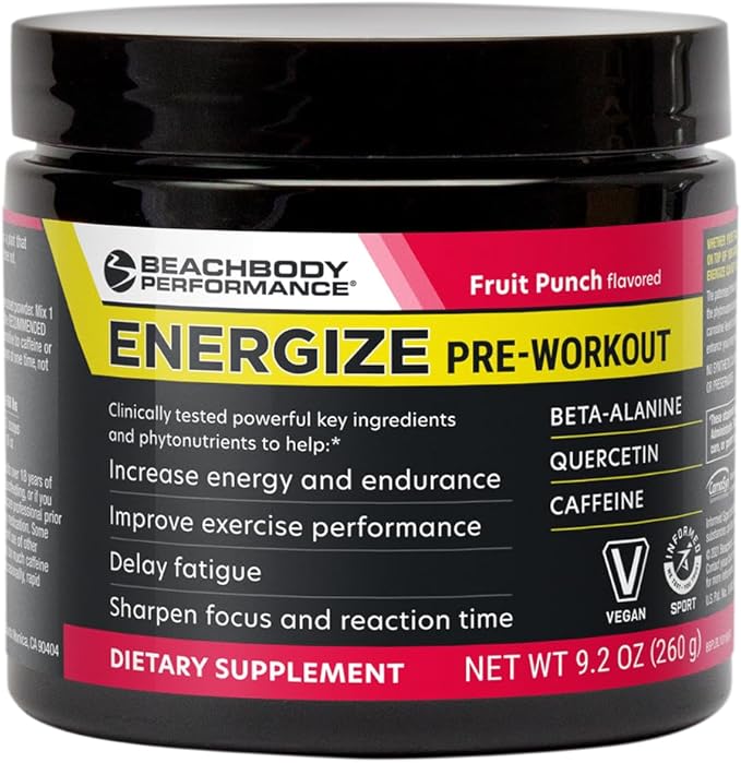 BODi Energize Pre Workout Powder - Beta-Alanine, Quercetin & Low-Dose Caffeine Formula for Enhanced