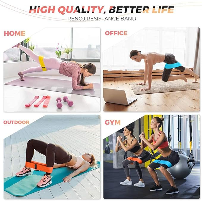 Renoj Resistance Bands, Yoga Starter Sets for Women and Men, 3 Set of Stretch Exercise Workout
