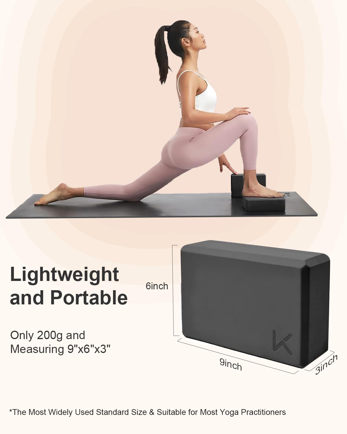 Yoga Block, High Density EVA Foam Blocks for Yoga, Pilates, Meditation, Aid Balance, Support and