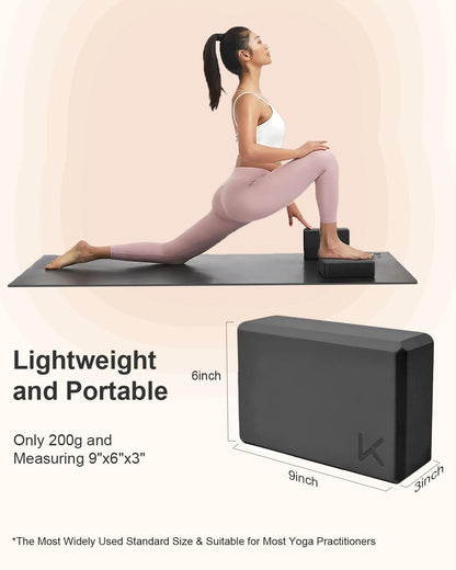 Yoga Block, High Density EVA Foam Blocks for Yoga, Pilates, Meditation, Aid Balance, Support and